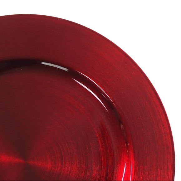 Metallic Red Plastic Charger Plates 13” - Set of 10 - Picture 3 of 4